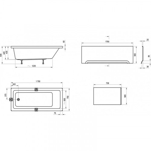 Акриловая ванна Ravak 10° 170x75 CA71000000