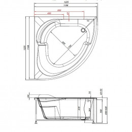 Акриловая ванна Aquanet Fregate 120x120 205488 без гидромассажа