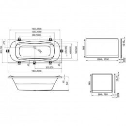 Ванна акриловая Ravak Campanula II CB21000000 180х80 белый