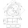 Ванна 1MarKa PALERMO, угловая, 150x150 см 01па1515