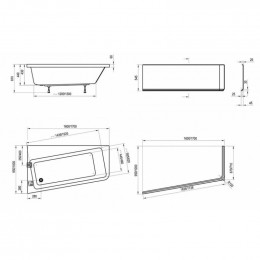 Акриловая ванна Ravak 10° L , 160x95 см C831000000