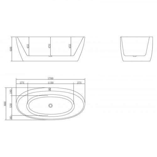 Акриловая ванна BelBagno BB404-1700-800 170х80 белый
