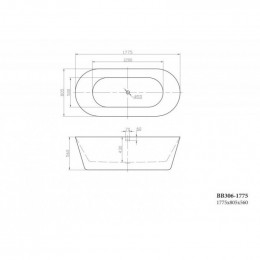 Акриловая ванна BelBagno BB306-1775 177.5х80.5 белый