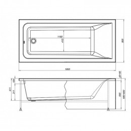 Акриловая ванна Aquanet Bright 180x80 233143