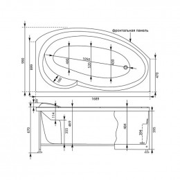 Акриловая ванна Aquanet Jersey 170x100 R 203989