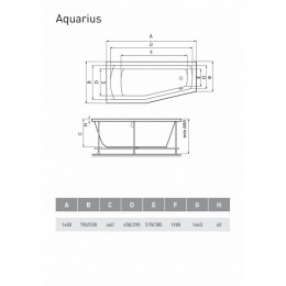 Ванна акриловая Relisan Aquarius L 170х70х50 см Гл000023277