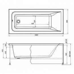Акриловая ванна Aquanet Bright 155x70 239666