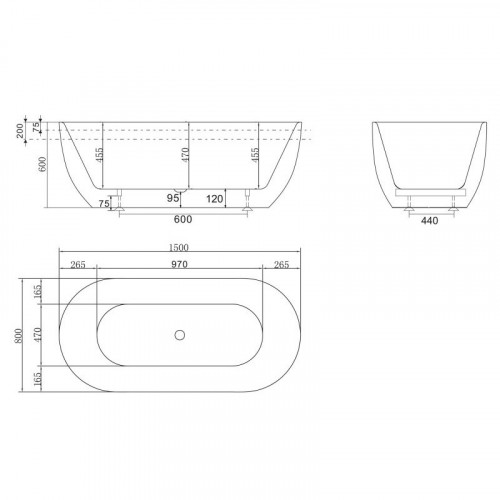 Акриловая ванна BelBagno BB70-1500-800 150х80 белый
