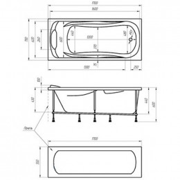 Акриловая ванна Relisan Marina 170x75 см Гл000008874