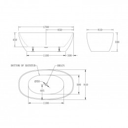 Акриловая ванна BelBagno BB81-1700-W0 170х81 без перелива белый