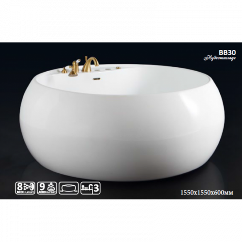 Акриловая ванна BelBagno BB30-1550 155х155 белый