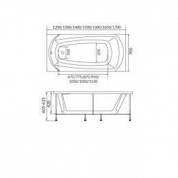 Акриловая ванна Marka One Elegance 01эл1270 120х70 белый
