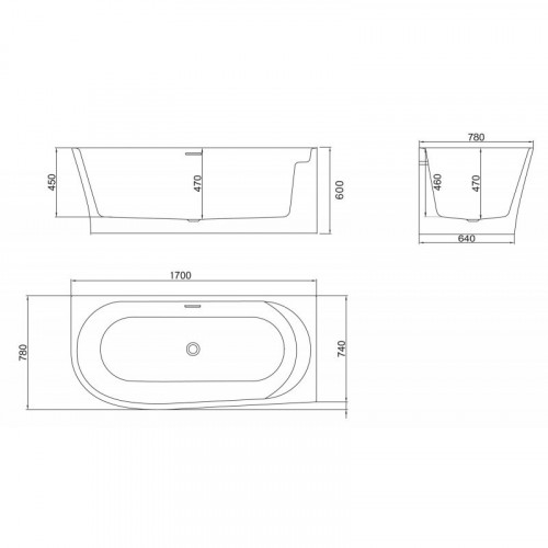 Акриловая ванна BelBagno BB410-1700-780-R 170х78 правая белый