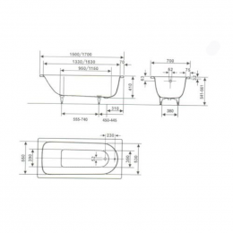 Стальная ванна Kaldewei SANIFORM PLUS 361-1 Easy-clean 150х70