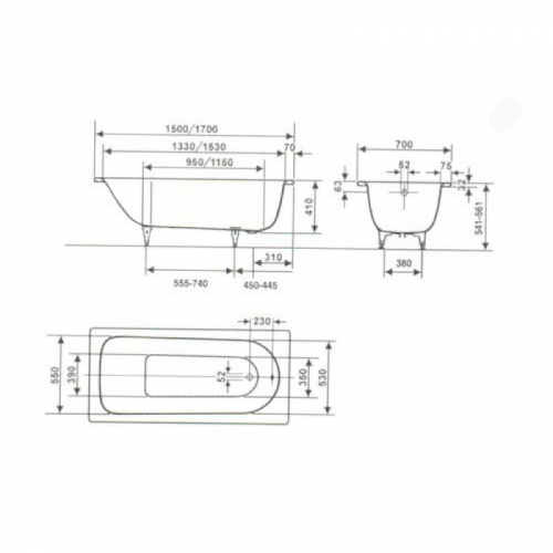 Стальная ванна Kaldewei SANIFORM PLUS 361-1 Easy-clean 150х70