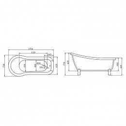Акриловая ванна BelBagno BB20-1700 170x73 белый