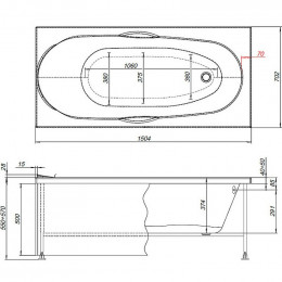 Акриловая ванна Aquanet Dali 150x70 239540 без гидромассажа