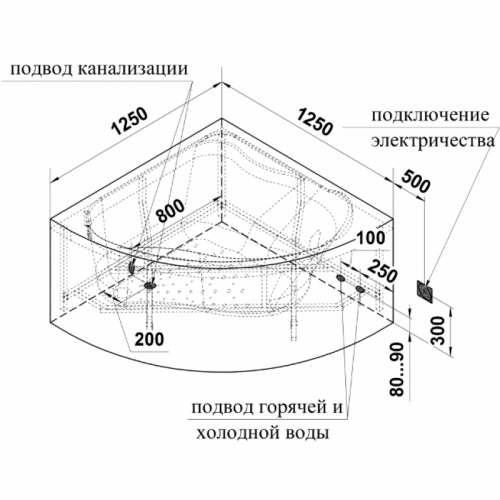 Акриловая ванна Radomir Vannesa Альтея 2-01-0-0-1-219 125x125 белый