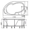 Ванна акриловая Relisan Sofi  R 170x105 см Гл000009445