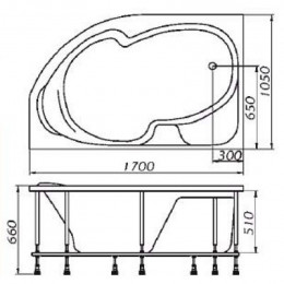 Ванна акриловая Relisan Sofi  R 170x105 см Гл000009445