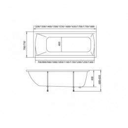 Акриловая ванна Marka One Modern 01мод1575 150х75 белый