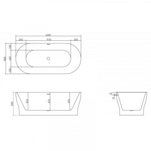 Акриловая ванна BelBagno BB405-1500-800 150х80 белый