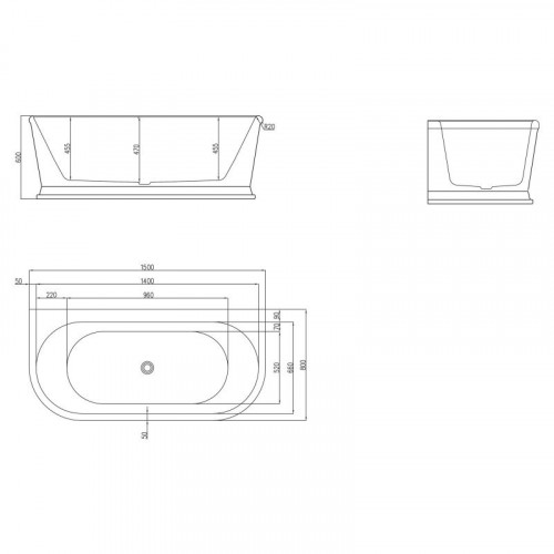 Акриловая ванна BelBagno BB408-1500-800 150х80 белый