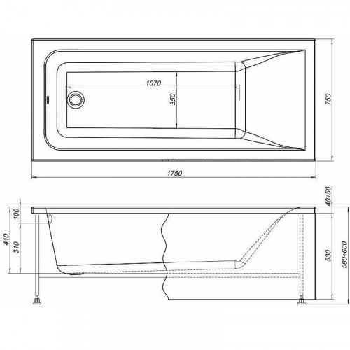 Акриловая ванна Aquanet Bright 175x75 216660
