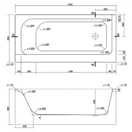 Акриловая ванна Cersanit Smart 170X80 правая 63351