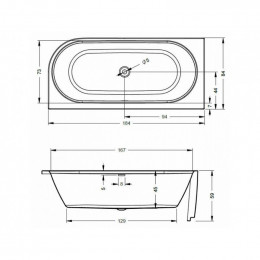 Акриловая ванна Riho Desire 184 BD0510500000000, 184x84 см