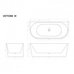 Ванна акриловая Cerutti SPA Wettore W CT9345 170x75 белый