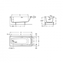 Акриловая ванна Roca Sureste N 170x70 ZRU9302769