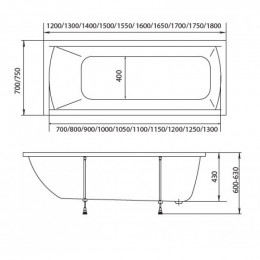 Акриловая ванна Marka One Modern 01мод1775 170х75 белый