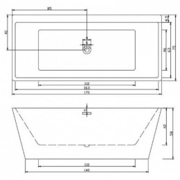 Ванна акриловая Cerutti SPA Lugano CT9344 170x75 белый