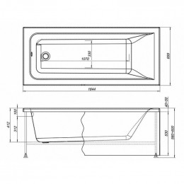Акриловая ванна Aquanet Bright 165x70 230255