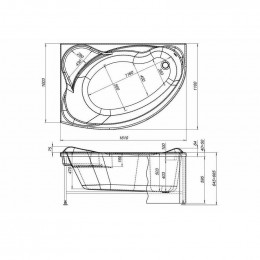 Акриловая ванна Aquanet Jamaica 160x100 левая 205486 без гидромассажа