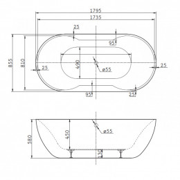 Акриловая ванна BelBagno BB28 179.5x85.5 белый