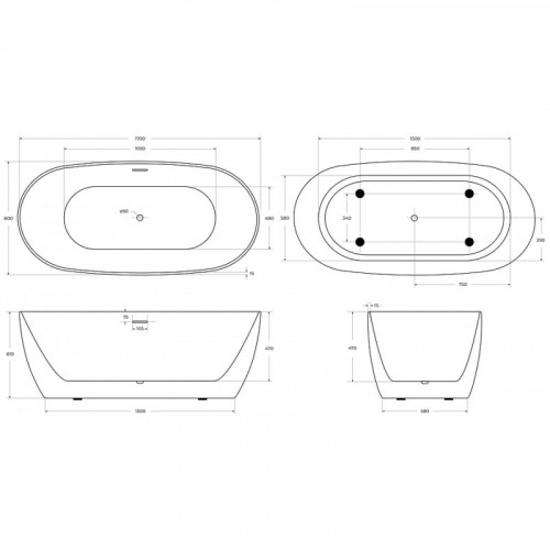 Ванна акриловая BelBagno BB415-1700-800 170х80
