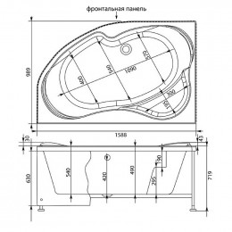 Акриловая ванна Aquanet Capri 160x100 правая 205386 без гидромассажа