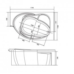 Акриловая ванна Marka One Ergonomika 01эрг17511п 158-175х110 белый/правая