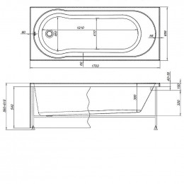 Акриловая ванна Aquanet Light 170x70 242509 без гидромассажа