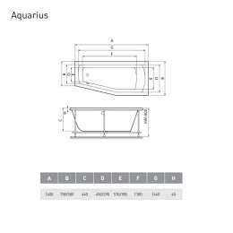 Ванна акриловая Relisan Aquarius  R 160х70х50 см Гл000013736