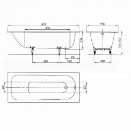 Стальная ванна Kaldewei SANIFORM PLUS 362-1 Standard 160х70