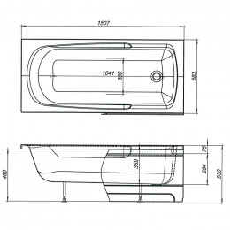 Акриловая ванна Aquanet Extra 150x70 208672
