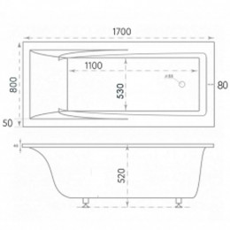 Ванна из литьевого мрамора Marmo Bagno София MB-SF170-80 170x80