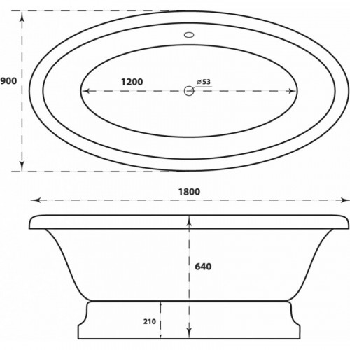 Ванна из литьевого мрамора Marmo Bagno Аззуро MB-A180-90 180х90